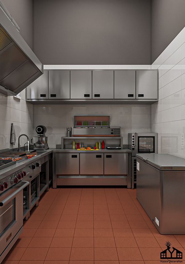 Stainless steel commercial kitchen build-out for the Fifth Ave. café
